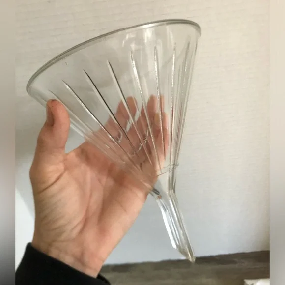 Vtg Large Ribbed Glass Funnel - Picture 3 of 9